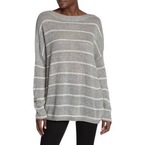 Allsaints Misty Crewneck Striped Sweater In Light Gray/White Womens Size XS